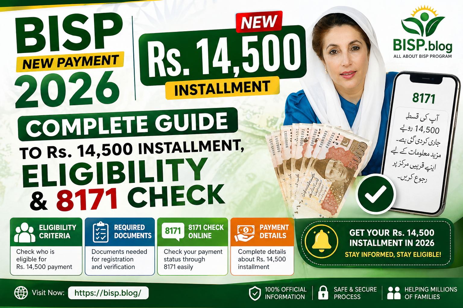 BISP New Payment 2026 Update – Rs. 14,500 Installment, 8171 Check & Eligibility Guide